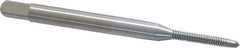 Made in USA - #2-56 UNC, 2 Flute, Chrome Finish, High Speed Steel Spiral Point Tap - Plug Chamfer, Right Hand Thread, 1-3/4" OAL, 7/16" Thread Length, 0.141" Shank Diam, 2B Class of Fit - Exact Tool & Supply