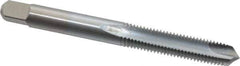 Made in USA - 1/4-28 UNF, 2 Flute, Chrome Finish, High Speed Steel Spiral Point Tap - Plug Chamfer, Right Hand Thread, 2-1/2" OAL, 1" Thread Length, 0.255" Shank Diam, 3B Class of Fit - Exact Tool & Supply