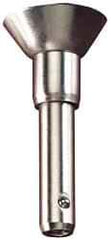 Jergens - 1/4" Diam, 1/2" Usable Length, Button Handle, Push Button Quick Release Pin - 1-3/4" Overall Length, Grade 17-4 Stainless Steel, Passivated Finish - Exact Tool & Supply