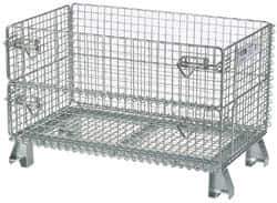 Nashville Wire - 32" Long x 20" Wide x 16" High Steel Basket-Style Bulk Folding Wire Mesh Container - 1,000 Lb. Load Capacity - Exact Tool & Supply