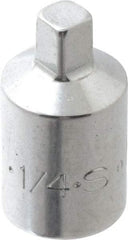 SK - 3/8" Drive, 1/4" Socket, Male Pipe Plug Socket - 4 Points, 1-1/8" OAL - Exact Tool & Supply