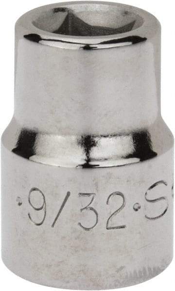SK - 3/8" Drive, 9/32" Socket, Female Pipe Plug Socket - 4 Points, 1" OAL - Exact Tool & Supply