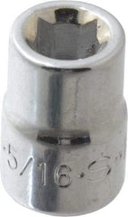 SK - 3/8" Drive, 5/16" Socket, Female Pipe Plug Socket - 4 Points, 1" OAL - Exact Tool & Supply