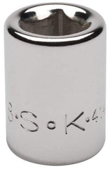 SK - 3/8" Drive, 3/8" Socket, Female Pipe Plug Socket - 4 Points, 1" OAL - Exact Tool & Supply