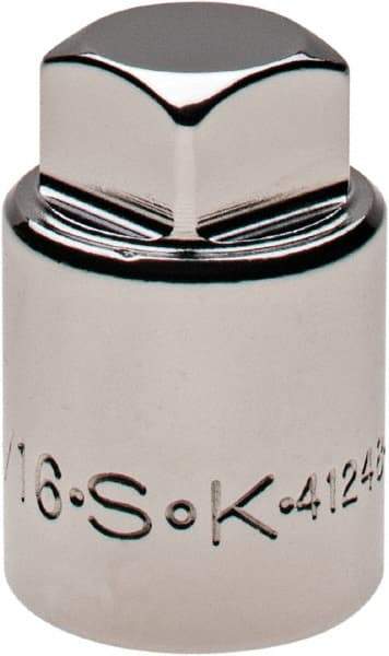 SK - 1/2" Drive, 9/16" Socket, Male Pipe Plug Socket - 4 Points, 1-3/8" OAL - Exact Tool & Supply
