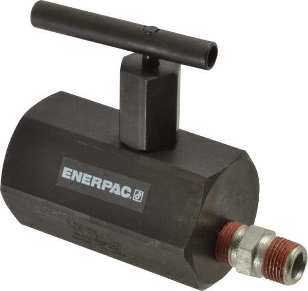 Enerpac - 3/8-18 Inlet Hydraulic Control Valve - 10,000 psi, 4" High x 2-1/4" Wide x 3-1/2" Long - Exact Tool & Supply
