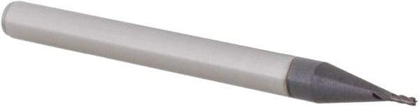 Value Collection - 0.025", 0.075" LOC, 1/8" Shank Diam, 1-1/2" OAL, 4 Flute, Solid Carbide Square End Mill - Single End, AlTiN Finish, Spiral Flute, Centercutting, Right Hand Cut, Right Hand Flute - Exact Tool & Supply