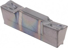 Iscar - 4004HGPL Y Grade IC908, 4mm Cutting Width Carbide Grooving Insert - 2.4mm Max Depth of Cut, Left Hand, 0.4mm Corner Radius, TiAlN Finish - Exact Tool & Supply