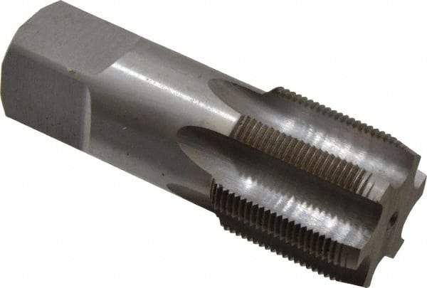 Interstate - 1-7/16 - 16 UNS 3B 6 Flute Bright Finish High Speed Steel Straight Flute Standard Hand Tap - Plug, Right Hand Thread, 4" OAL, H4 Limit, Oversize - Exact Tool & Supply