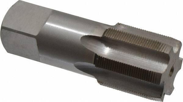 Interstate - 1-7/16 - 20 UNS 3B 6 Flute Bright Finish High Speed Steel Straight Flute Standard Hand Tap - Plug, Right Hand Thread, 4" OAL, H4 Limit, Oversize - Exact Tool & Supply