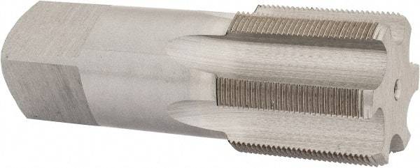 Interstate - 1-7/16 - 20 UNS 3B 6 Flute Bright Finish High Speed Steel Straight Flute Standard Hand Tap - Bottoming, Right Hand Thread, 4" OAL, H4 Limit, Oversize - Exact Tool & Supply