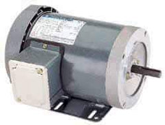Marathon Electric - 2 Max hp, 3,450 Max RPM, Electric AC DC Motor - 208-230/460 V Input, Three Phase, 56HC Frame, 0.62" Shaft Diam - Exact Tool & Supply
