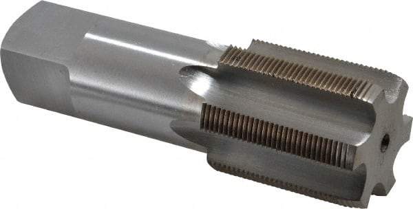 Interstate - 1-5/8 - 16 UNS 3B 6 Flute Bright Finish High Speed Steel Straight Flute Standard Hand Tap - Plug, Right Hand Thread, 5" OAL, H4 Limit, Oversize - Exact Tool & Supply