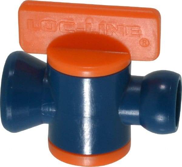 Loc-Line - 10 Piece, 1/4" ID Coolant Hose In-Line Valve - Female to Ball Connection, Acetal Copolymer Body, Unthreaded, Use with Loc-Line Modular Hose Systems - Exact Tool & Supply