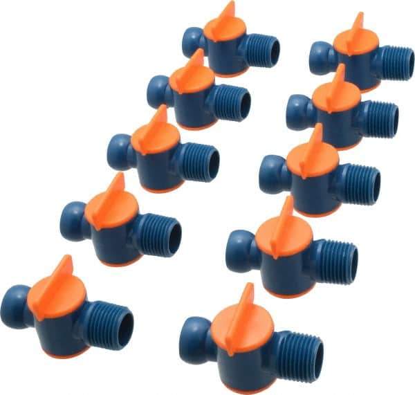 Loc-Line - 10 Piece, 1/2" ID Coolant Hose NPT Valve - Male to Female Connection, Acetal Copolymer Body, 1/2 NPT, Use with Loc-Line Modular Hose Systems - Exact Tool & Supply