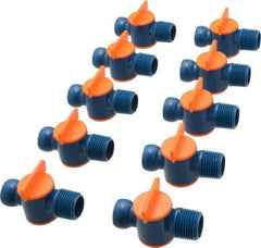 Loc-Line - 10 Piece, 1/2" ID Coolant Hose NPT Valve - Male to Female Connection, Acetal Copolymer Body, 1/2 NPT, Use with Loc-Line Modular Hose Systems - Exact Tool & Supply