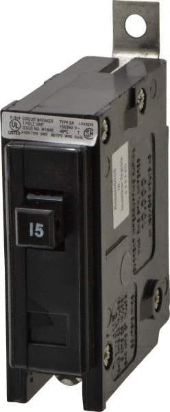 Eaton Cutler-Hammer - 15 Amp, 120/240 VAC, 24 VDC, 48 VDC, 80 VDC, 1 Pole, Bolt On Miniature Circuit Breaker - Thermal Magnetic Trip, 14-4 AWG, 2-3/8 Inch Deep x 2-15/16 Inch High x 1 Inch Wide - Exact Tool & Supply