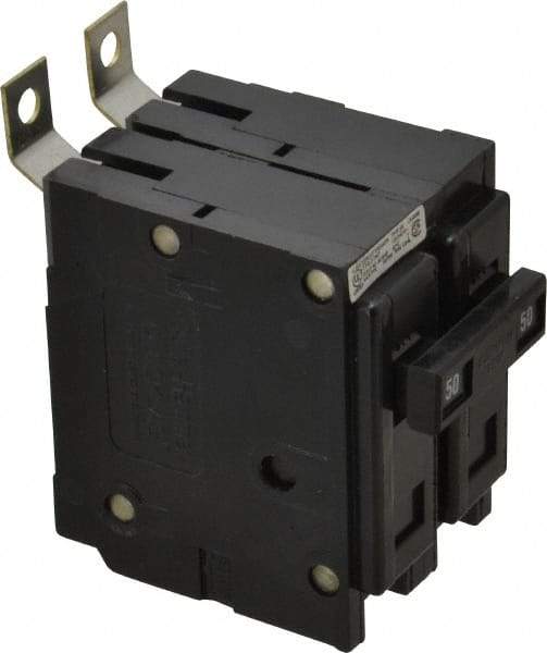 Eaton Cutler-Hammer - 50 Amp, 120/240 VAC, 24 VDC, 48 VDC, 80 VDC, 2 Pole, Bolt On Miniature Circuit Breaker - Thermal Magnetic Trip, 14-4 AWG, 2-3/8 Inch Deep x 2-15/16 Inch High x 2 Inch Wide - Exact Tool & Supply