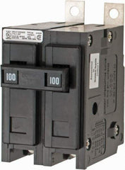Eaton Cutler-Hammer - 100 Amp, 120/240 VAC, 24 VDC, 48 VDC, 80 VDC, 2 Pole, Bolt On Miniature Circuit Breaker - Thermal Magnetic Trip, 8-1/0 AWG, 2-3/8 Inch Deep x 2-15/16 Inch High x 2 Inch Wide - Exact Tool & Supply