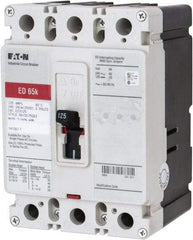 Eaton Cutler-Hammer - 125 Amp, 125 VDC, 240 VAC, 3 Pole, Molded Case Circuit Breaker - Thermal Magnetic Trip, 65 kA at 240 VAC Breaking Capacity, 4-4/0 AWG, 3-3/8 Inch Deep x 6 Inch High x 4-1/8 Inch Wide - Exact Tool & Supply