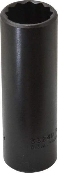Proto - 3/4", 1/2" Drive, Deep Hand Socket - 12 Points, 3-1/4" OAL, Alloy Steel, Black Finish - Exact Tool & Supply