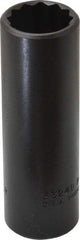 Proto - 3/4", 1/2" Drive, Deep Hand Socket - 12 Points, 3-1/4" OAL, Alloy Steel, Black Finish - Exact Tool & Supply