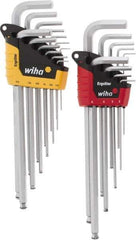Wiha - 22 Piece L-Key Combo Hex Key Set - Hex Range 1/2 to 3/8", Chrome Vanadium Molybdenum - Exact Tool & Supply