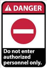 NMC - "Danger - Do Not Enter - Authorized Personnel Only", 14" Long x 10" Wide, Rigid Plastic Safety Sign - Rectangle, 0.05" Thick, Use for Security & Admittance - Exact Tool & Supply