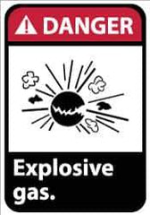 NMC - "Danger - Explosive Gas", 14" Long x 10" Wide, Rigid Plastic Safety Sign - Rectangle, 0.05" Thick, Use for Accident Prevention - Exact Tool & Supply