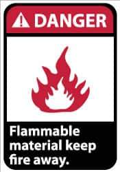 NMC - "Danger - Flammable Material - Keep Fire Away", 14" Long x 10" Wide, Rigid Plastic Safety Sign - Rectangle, 0.05" Thick, Use for Hazardous Materials - Exact Tool & Supply