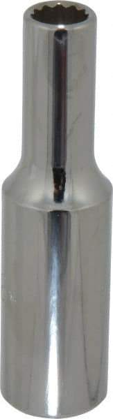 Proto - 3/8", 1/2" Drive, Deep Hand Socket - 12 Points, 3-1/4" OAL, Chrome Finish - Exact Tool & Supply