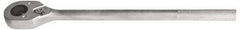 Proto - 1" Drive Pear Head Male/Female Drive Ratchet - Chrome Finish, 26" OAL, 24 Gear Teeth, Standard Head - Exact Tool & Supply