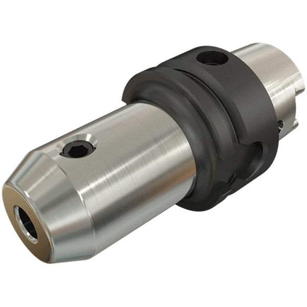Iscar - HSK63A Taper Shank 8mm Hole End Mill Holder/Adapter - 28mm Nose Diam, 80mm Projection, Through-Spindle Coolant - Exact Tool & Supply