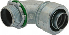 Cooper Crouse-Hinds - 3/4" Trade, Malleable Iron Threaded Angled Liquidtight Conduit Connector - Noninsulated - Exact Tool & Supply
