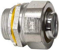 Cooper Crouse-Hinds - 1" Trade, Malleable Iron Threaded Straight Liquidtight Conduit Connector - Noninsulated - Exact Tool & Supply