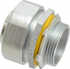 Cooper Crouse-Hinds - 1-1/4" Trade, Malleable Iron Threaded Straight Liquidtight Conduit Connector - Noninsulated - Exact Tool & Supply