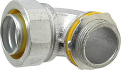 Cooper Crouse-Hinds - 1-1/4" Trade, Malleable Iron Threaded Angled Liquidtight Conduit Connector - Noninsulated - Exact Tool & Supply