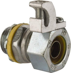 Cooper Crouse-Hinds - 3/8" Trade, Malleable Iron Threaded Straight Liquidtight Conduit Connector - Noninsulated - Exact Tool & Supply