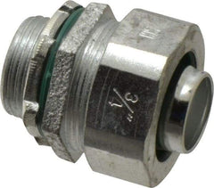 Cooper Crouse-Hinds - 3/4" Trade, Malleable Iron Threaded Straight Liquidtight Conduit Connector - Noninsulated - Exact Tool & Supply