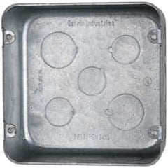 Cooper Crouse-Hinds - 1 Gang, (17) 1/2 & 3/4" Knockouts, Steel Square Outlet Box - 4-11/16" Overall Height x 4-11/16" Overall Width x 2-1/8" Overall Depth - Exact Tool & Supply
