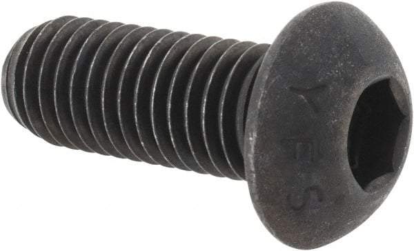 Value Collection - M12x1.75 Metric Coarse Hex Socket Drive, Button Screw - Grade 12.9 Alloy Steel, Black Oxide Finish, Fully Threaded, 30mm Length Under Head - Exact Tool & Supply