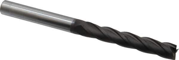 Niagara Cutter - 1/2", 3" LOC, 1/2" Shank Diam, 6" OAL, 4 Flute, Solid Carbide Square End Mill - Single End, Diamond Finish, Spiral Flute, 30° Helix, Right Hand Cut, Right Hand Flute, Series DIAL430 - Exact Tool & Supply