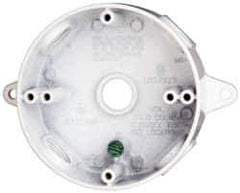 Cooper Crouse-Hinds - 1 Gang, (4) 1/2" Knockouts, Aluminum Round Outlet Box - 4-1/8" Overall Height x 4" Overall Width x 1-1/2" Overall Depth, Weather Resistant - Exact Tool & Supply