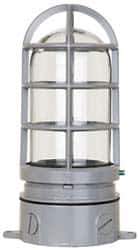 Cooper Crouse-Hinds - 120 Volt, 100 Watt, Incandescent Hazardous Location Light Fixture - Vaporproof, Corrosion & Heat Resistant, Aluminum Housing, 4-1/4" Wide x 8-7/8" High - Exact Tool & Supply