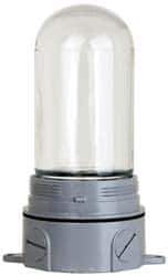 Cooper Crouse-Hinds - 120 Volt, 100 Watt, Incandescent Hazardous Location Light Fixture - Vaporproof, Corrosion & Heat Resistant, Aluminum Housing, 3-3/8" Wide x 8-1/2" High - Exact Tool & Supply