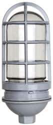 Cooper Crouse-Hinds - 120 Volt, 100 Watt, Incandescent Hazardous Location Light Fixture - Vaporproof, Corrosion & Heat Resistant, Aluminum Housing, 4-1/4" Wide x 9-3/8" High - Exact Tool & Supply