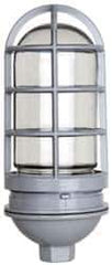Cooper Crouse-Hinds - 120 Volt, 100 Watt, Incandescent Hazardous Location Light Fixture - Vaporproof, Corrosion & Heat Resistant, Aluminum Housing, 4-1/4" Wide x 9-3/8" High - Exact Tool & Supply