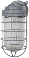 Cooper Crouse-Hinds - 120 Volt, 200 Watt, Incandescent Hazardous Location Light Fixture - Vaporproof, Corrosion & Heat Resistant, Aluminum Housing, 6-3/8" Long x 5-1/2" Wide x 12-1/2" High - Exact Tool & Supply