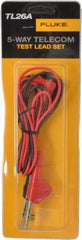 Fluke - Black/Red Electrical Test Equipment Leads Set - Use with Blade-Shaped Terminals, Gripping Terminals, Penetrating Larger Gauge Wires, Piercing Small Gauge (22-28 AWG) Wires, Threaded Terminals, Wire-Wrapped Terminals - Exact Tool & Supply