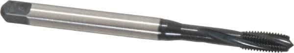 Emuge - #10-32 UNF, 3 Flute, 15° Helix, Modified Bottoming Chamfer, Nitride/Oxide Finish, Cobalt Spiral Flute STI Tap - Right Hand Flute, 3.15" OAL, 0.255" Shank Diam, 0.512" Thread Length, 3BX Class of Fit, Series Rekord D-Ti - Exact Tool & Supply